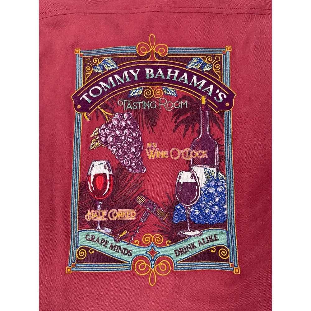 Tommy Bahama" Tasting Room" Embroidered Silk Camp Shirt - XL